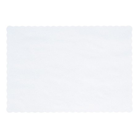 AMERICAN 10" x 14" Scalloped White Paper Placemats 1000 PK 310477